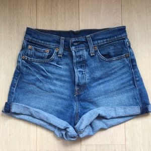 Levi’s high waisted jean shorts